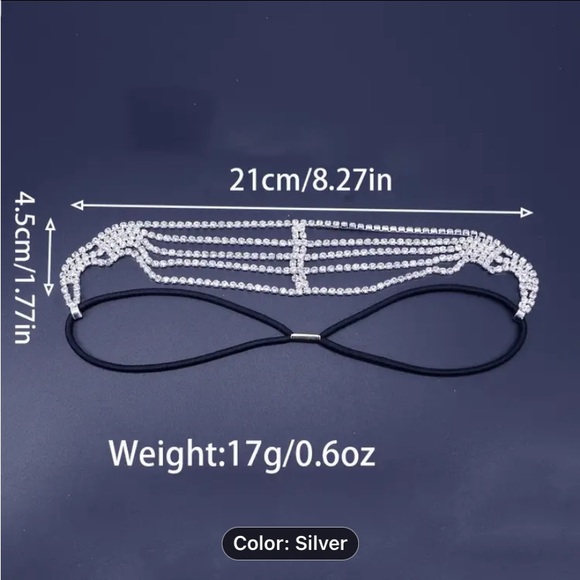 Gold Rhinestone Headband Hair Accessory - Picture 4 of 4